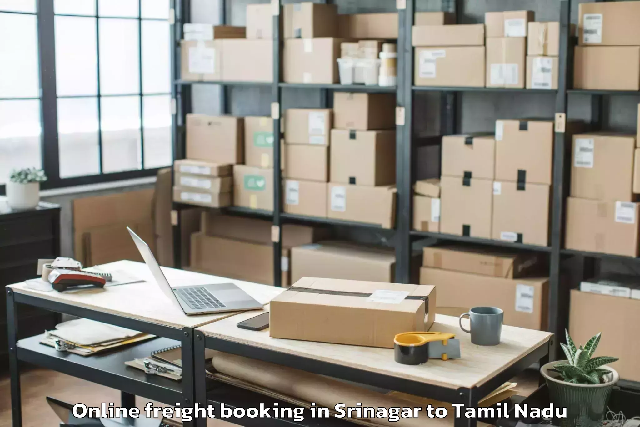 Reliable Srinagar to Pudukkottai Online Freight Booking